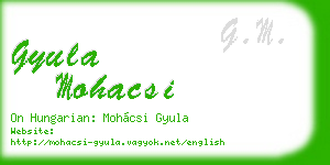 gyula mohacsi business card
