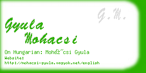 gyula mohacsi business card